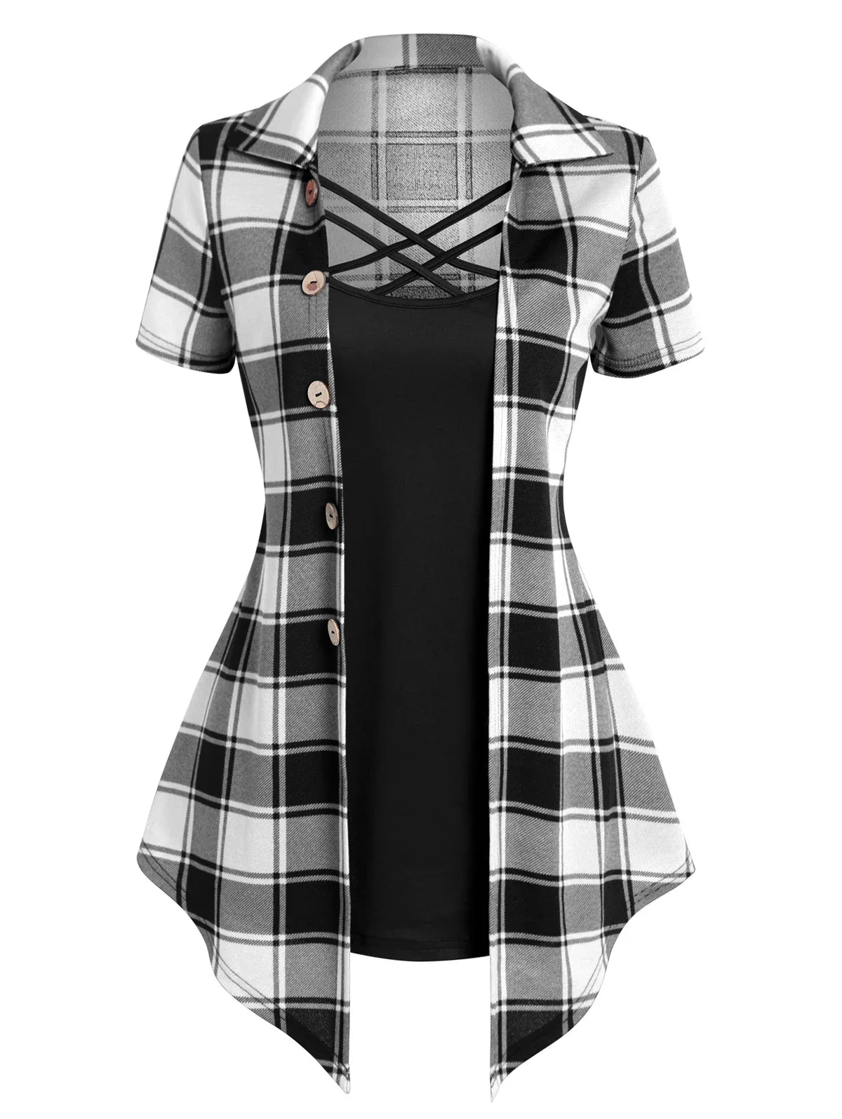 Crisscross-Plaid-Print-Mock-Button-Casual-Faux-Twinset-T-Shirt-Combo-Women-2-in-1-Tee_98875f02-a579-449c-ae15-d31c1a4306c1.webp
