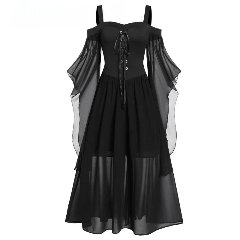 Halloween-Party-Witch-with-Charming-Patchwork-Bat-Sleeves-Big-Swing-Halter-Dress-Girls-Play-Costume.webp