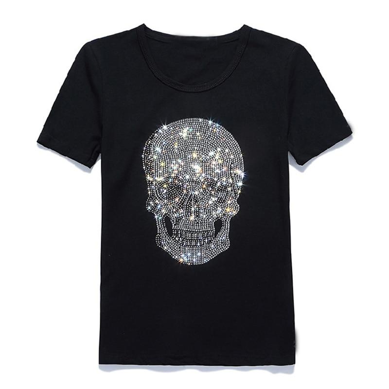 New-Women-Shinning-Skull-Hot-Drilling-T-Shirt-Black-Cotton-Short-Sleeve-High-Quality-Rhinestone-Print.jpg
